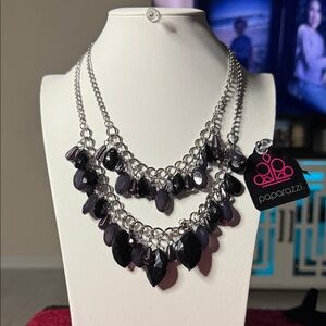 Paparazzi Silver and Black Layered Necklace